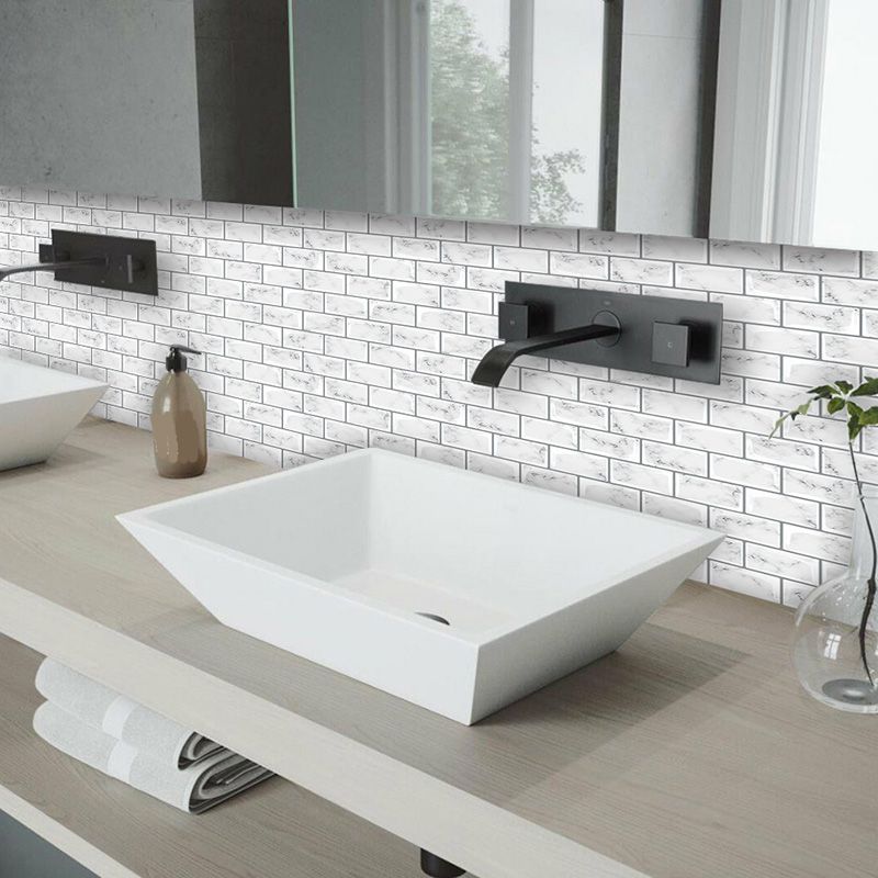 Lisslune | Peel and Stick Tiles Rectangular Stain Resistant PVC Subway Peel and Stick Tiles for the Kitchen