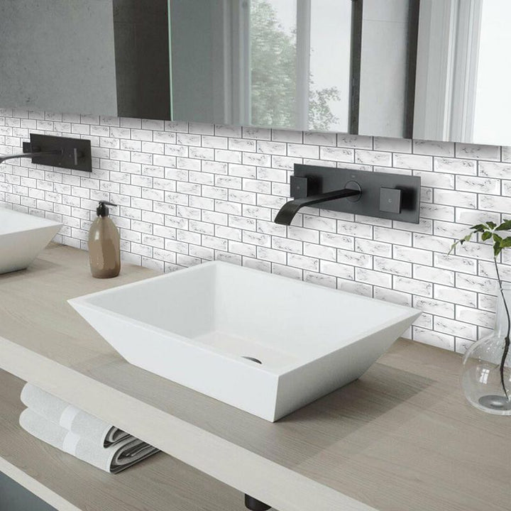 Lisslune | Peel and Stick Tiles Rectangular Stain Resistant PVC Subway Peel and Stick Tiles for the Kitchen