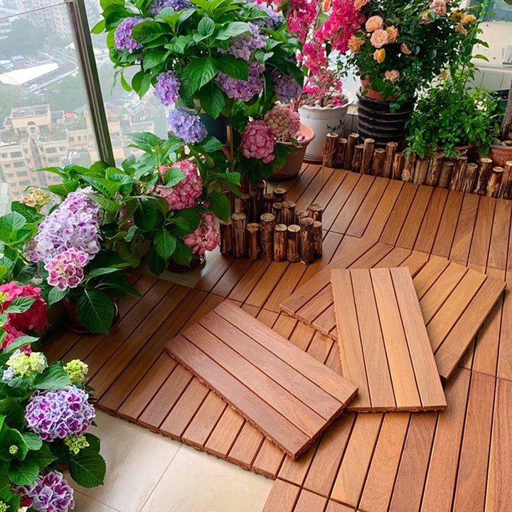 Lisslune | Outdoor Patio Water-Repellant Composite Wood Click Decking Board