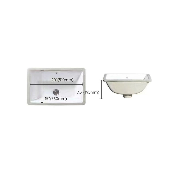 Lisslune | Modern Under-Mount Sink Oval Porcelain with Pop-Up Drain Sink