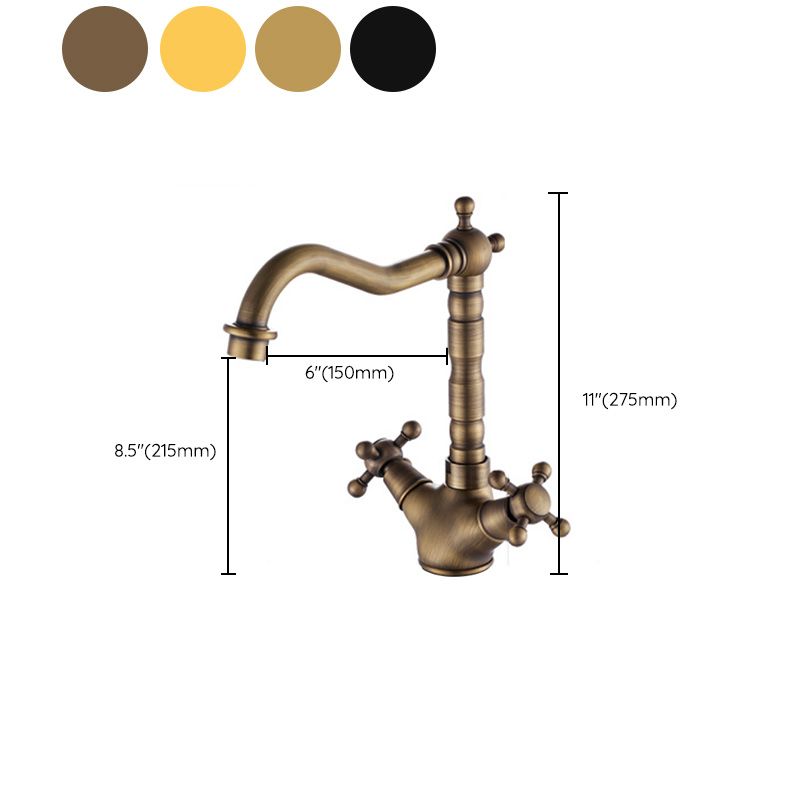 Lisslune | Deck Mounted Copper Roman Tub Faucet Double Handles Roman Tub Faucet Set