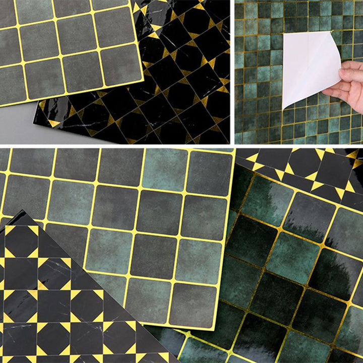 Lisslune | Peel & Stick Mosaic Tile Square Plastic Stain Resistant Tile - Peel & Stick for Shower