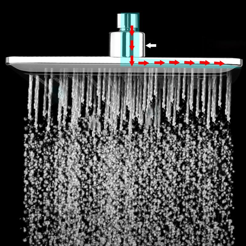 Lisslune | Chrome Square Shower Head Combination Wall Mounted and Ceiling Mounted Hand Shower