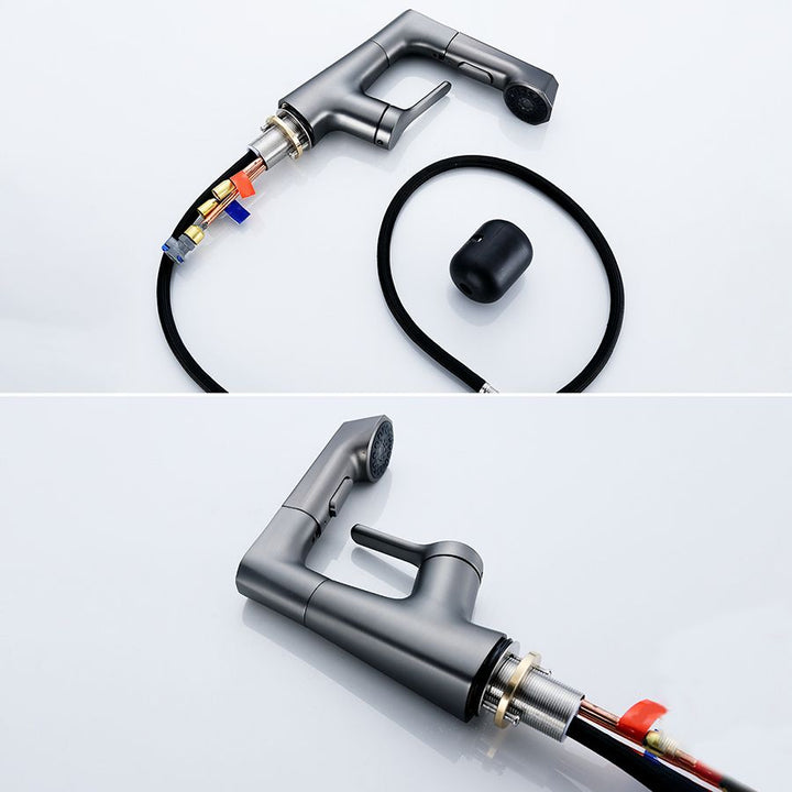 Lisslune | Contemporary Sink Faucet Plian Low Arc Brass Centerset Sink Faucet