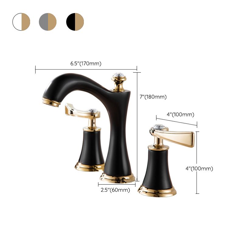 Lisslune | Modern Vessel Faucet Brass 2 Handles Low Arc Vessel Faucet for Home