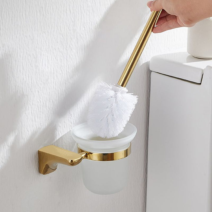 Lisslune | 2-piece metal bathroom accessory set traditional toilet brush and holder set