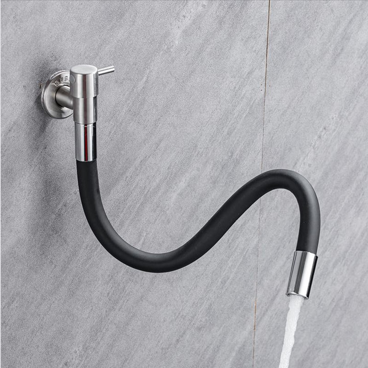 Lisslune | Contemporary wall-mounted bathroom faucet with lever handles made of stainless steel