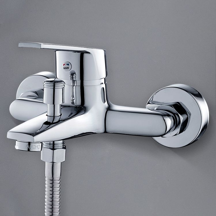 Lisslune | Contemporary Wall Mounted Bathroom Faucet Lever Handles 2-Hole Faucet Brass Faucet