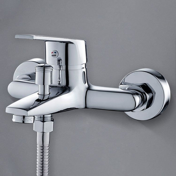 Lisslune | Contemporary Wall Mounted Bathroom Faucet Lever Handles 2-Hole Faucet Brass Faucet