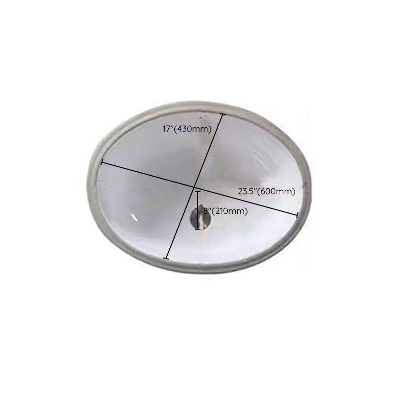 Lisslune | Modern Under-Mount Sink Oval Porcelain with Pop-Up Drain Sink