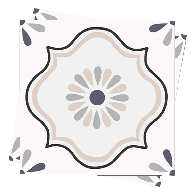 Lisslune | Square Indoor Vinyl Flooring Self-adhesive Flower Pattern Waterproof Vinyl Flooring
