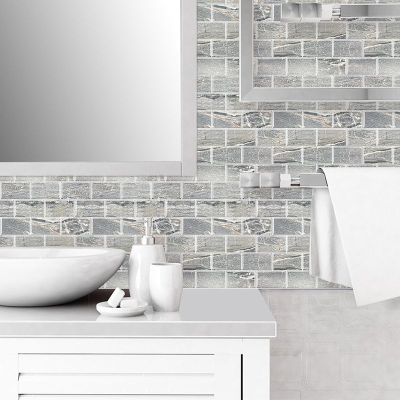 Lisslune | Peel and Stick Tiles Subway Rectangle Waterproof PVC Tile-Peel & Stick for the Kitchen 10-Pack