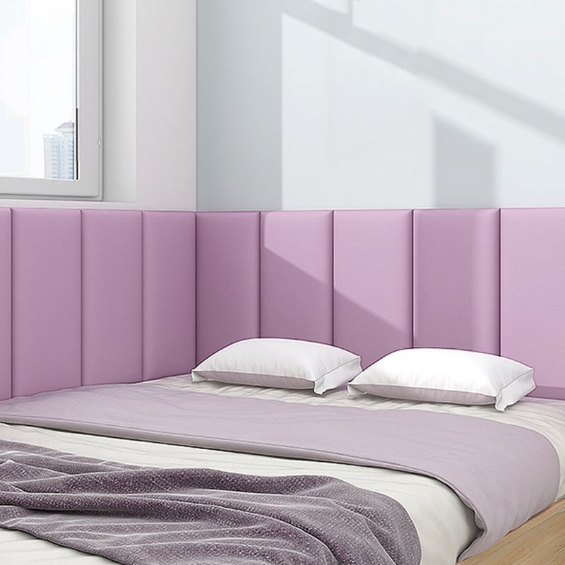 Lisslune | Padded Wall Panel Solid Color PU Leather Waterproof Wall Panel for Children's Room