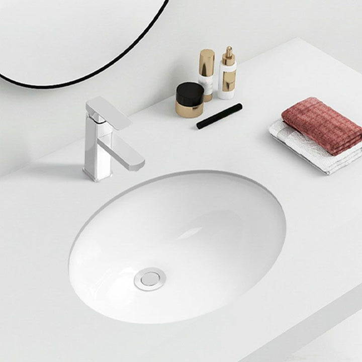 Lisslune | Modern Oval Wash Stand Ceramic Table Installation Sink Bathroom