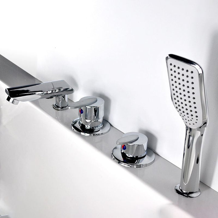 Lisslune | Wall-mounted Copper Roman Bathtub Faucet Low Arc Roman Bathtub Filler Trim