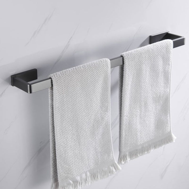 Lisslune | Gray 5-piece modern bathroom accessory set made of stainless steel
