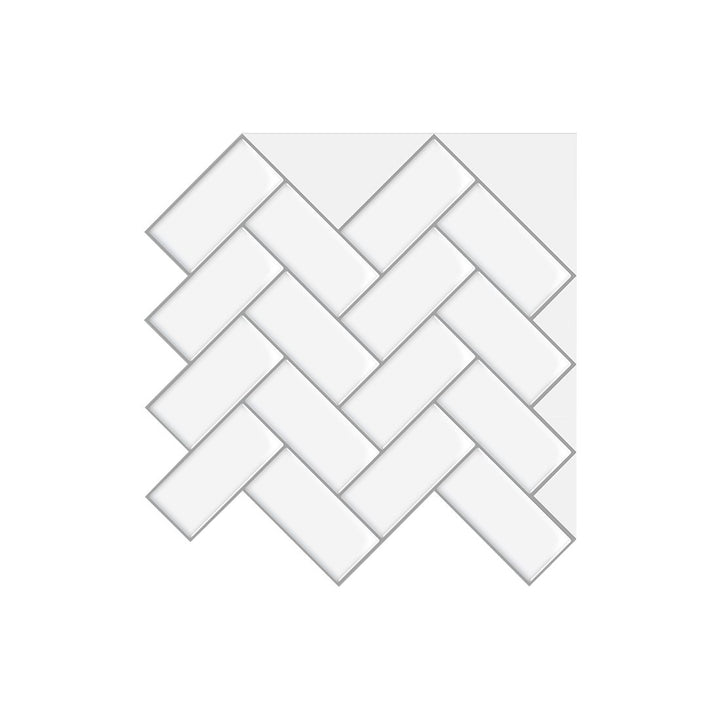Lisslune | Square Peel & Stick Mosaic Tile Herringbone Peel and Stick Wall Tile