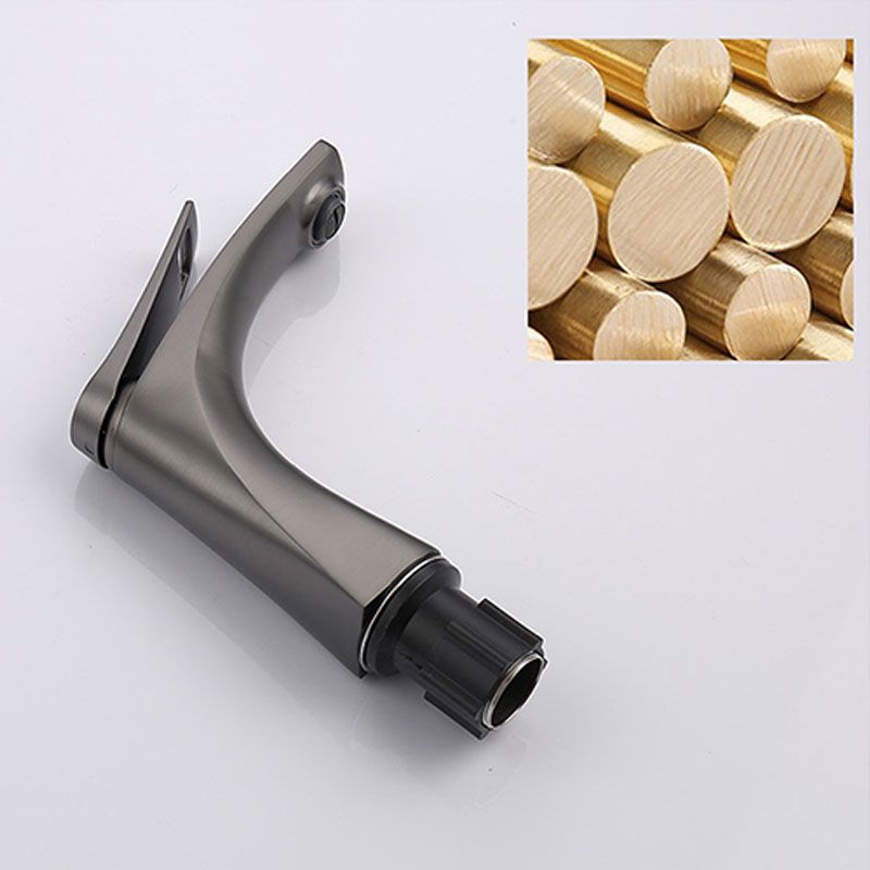 Lisslune | Modern Vessel Faucet Brass Lever Handles Low Arc with Water Hose Bathroom Vessel Faucet