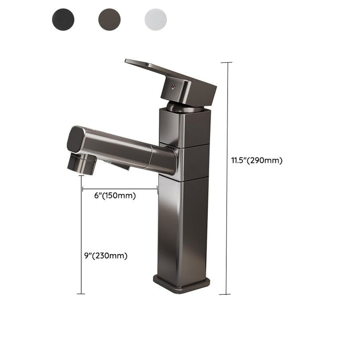 Lisslune | Bathroom vessels faucet swivel spout single-handle faucet with pull-out spray head