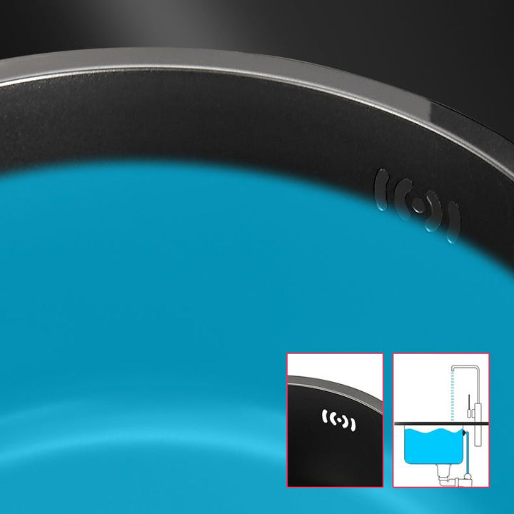 Lisslune | Kitchen Sink Round Single Bowl Color and Scratch Resistant Under-mounted Stainless Steel Kitchen Sink