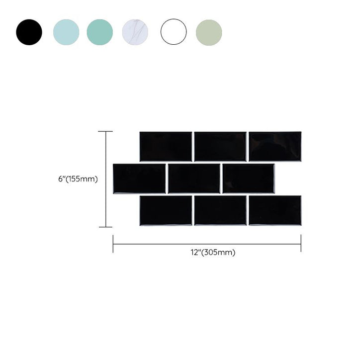 Lisslune | Plastic Peel & Stick Subway Tile Modern Simple Subway Tile Wallpaper