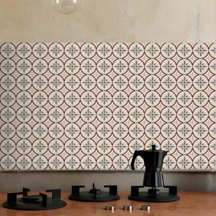 Lisslune | Waterproof Peel & Stick Tile Square Pattern Print Single Tile