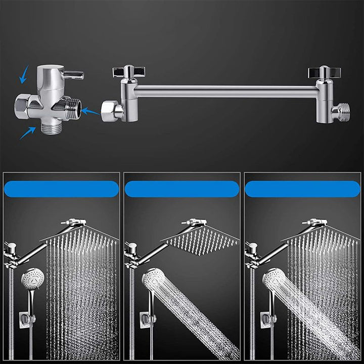 Lisslune | Modern shower combination spray 5 setting patterns handheld shower head with large shower head