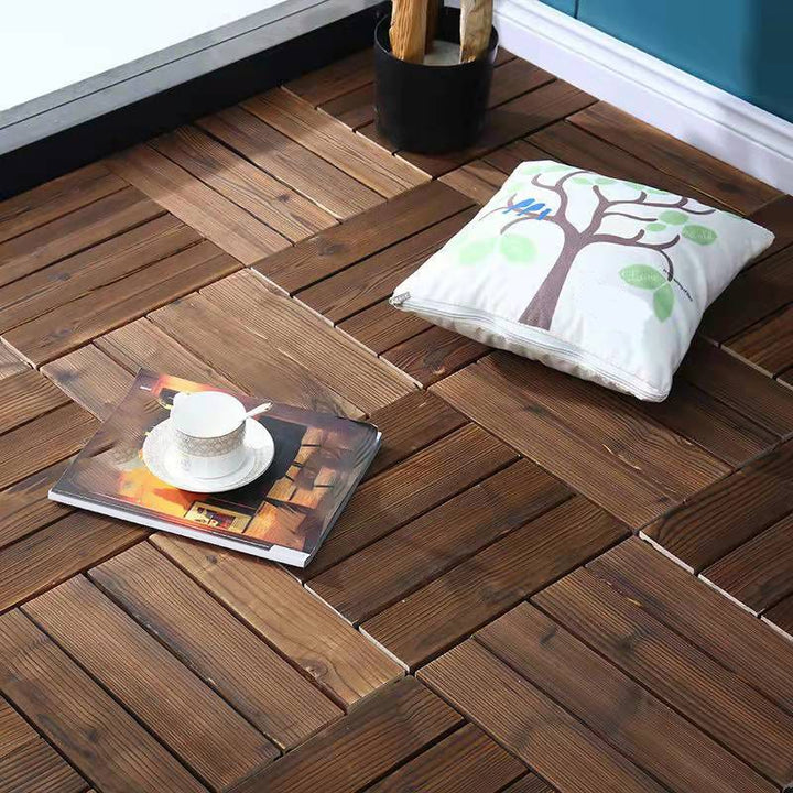 Lisslune | Wood Terrace Tiles Plug-in System Installation Outdoor Terrace Tiles