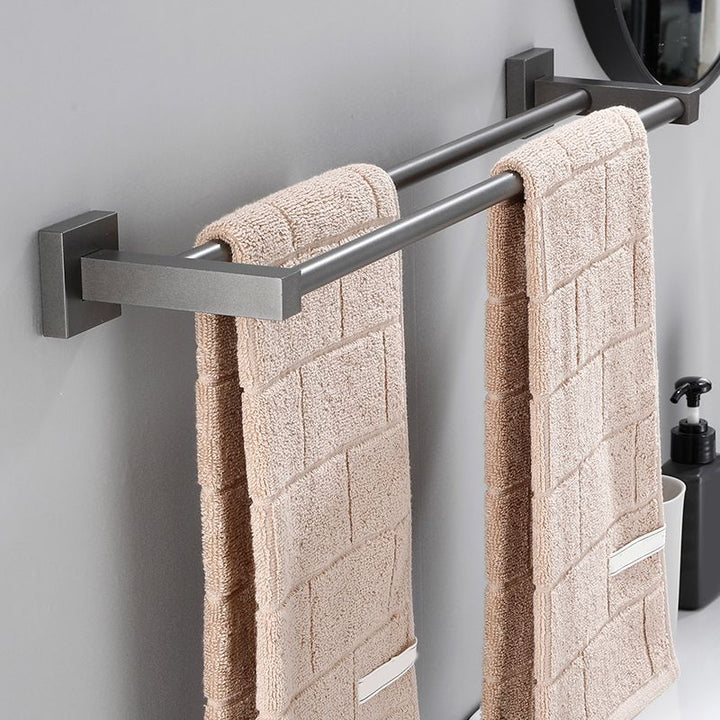 Lisslune | Contemporary bathroom accessories single piece or in a set made of gray metal