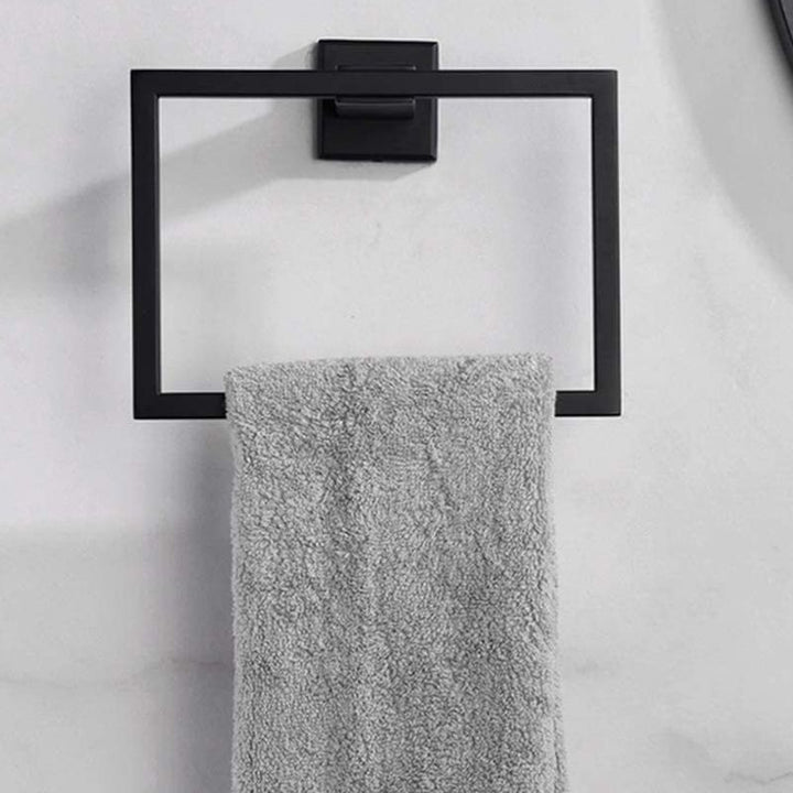 Lisslune | 7-piece bathroom accessory set made of stainless steel with paper holder/robe hook/towel ring bar
