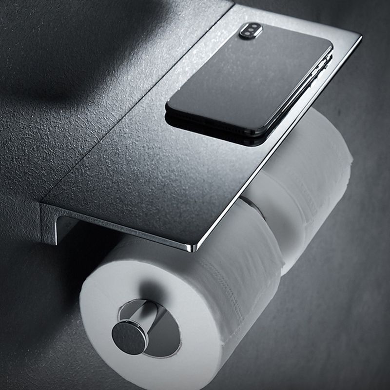 Lisslune | Contemporary 2-piece Bathroom Set in Polished Chrome Stainless Steel Toilet Paper Holder