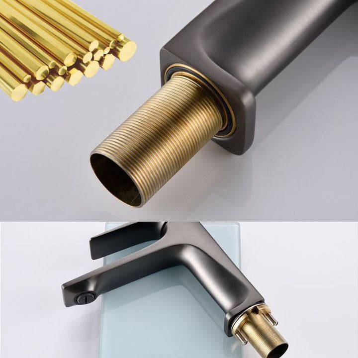 Lisslune | Modern Vessel Sink Faucet Copper Lever Handle Low Arc Vessel Faucet for the Bathroom