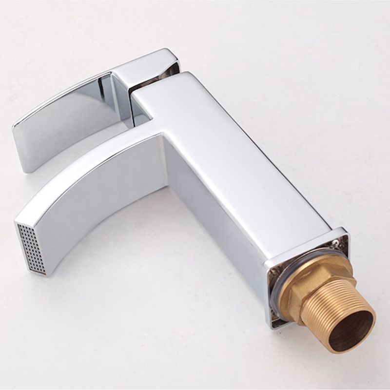 Lisslune | Cubic Chrome Bathroom Faucet Low Arc Single Lever Basin Faucet