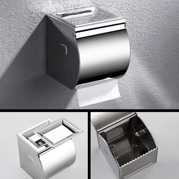 Lisslune | Modern Stainless Steel Bathroom Shelf Paper Holder Bathroom Accessory Set