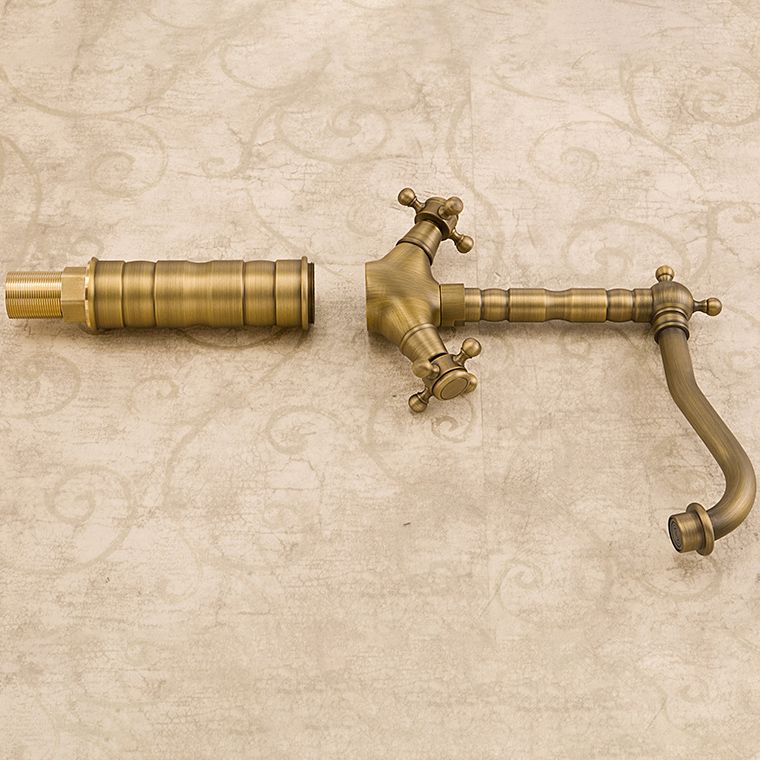 Lisslune | Industrial Widespread Bathroom Faucet Cross Handle Medium Sink Faucet