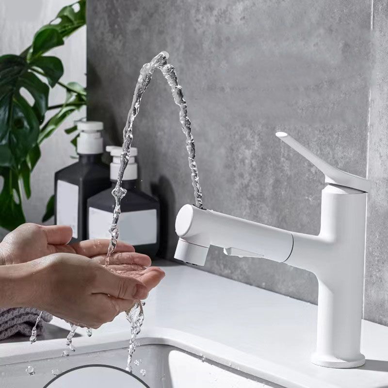 Lisslune | Contemporary Single Handle Faucet Retractable Sink Faucet with Lever Handle