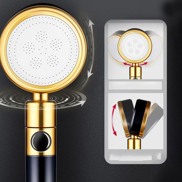 Lisslune | Modern Metal Hand Shower in Black Water efficient round Shower Head