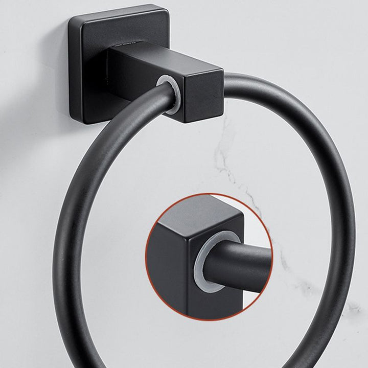 Lisslune | Traditional Bathroom Accessories Set Black Towel Ring Bathroom Shelf Bathroom Accessories Set
