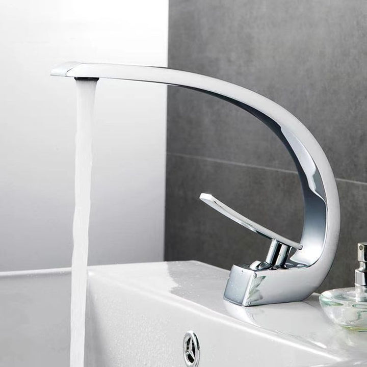 Lisslune | 17 cm High Sink Faucet Luxury 1 Hole Sink Faucet Cubic Bathroom Faucet