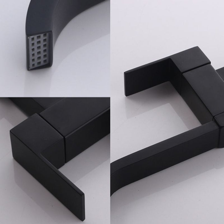 Lisslune | Contemporary Wall Mounted Bathroom Faucet Lever Handles Low Arc Swivel Brass Tap
