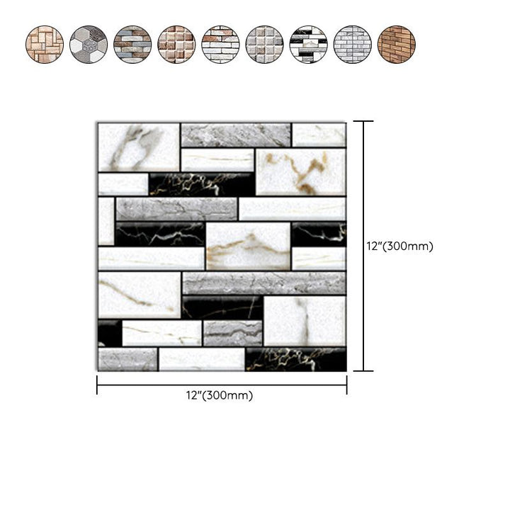 Lisslune | Tile Peel & Stick Rectangle Waterproof Plastic Peel & Stick Subway Tiles for Shower 2-Pack