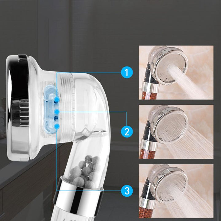 Lisslune | Bathroom Showerhead Plastic Water Filtration Round Hand Shower
