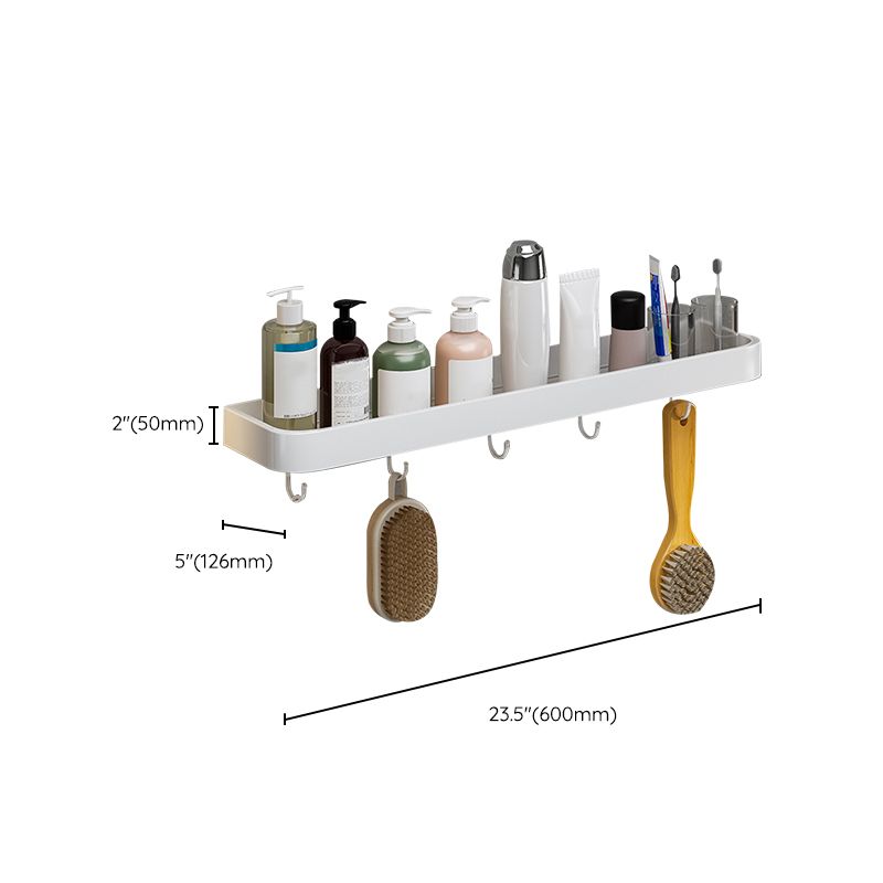 Lisslune | Contemporary Bathroom Accessory Set Metal Bathroom Shelf in White