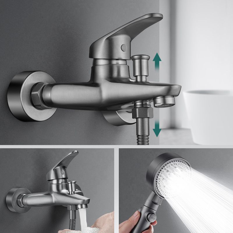Lisslune | Bathtub filler wall mount hand shower single lever handle 2 holes low arc bathtub faucet with hose