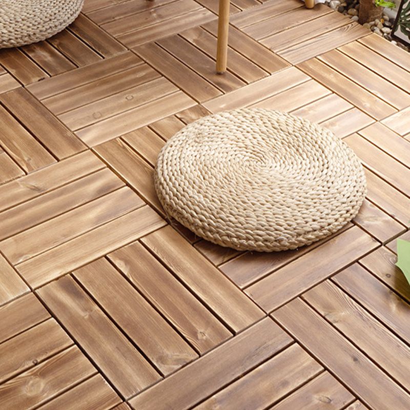 Lisslune | Pine Floor Tile Water Resistant Click-Lock Traditional Wood Floor for Living Room