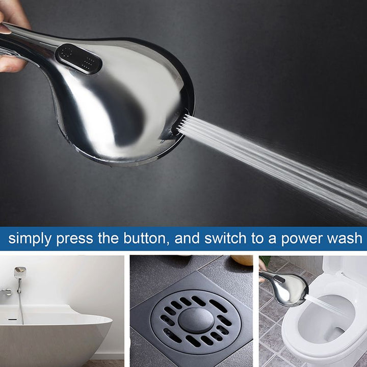 Lisslune | Contemporary Shower Combination Adjustable Shower Head Chrome Ceiling Mounted Round Shower Head