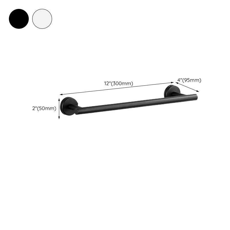 Lisslune | Modern Bathroom Hardware Set made of Stainless Steel Brushed Chrome Towel Bar/Ring & Bathrobe Hook