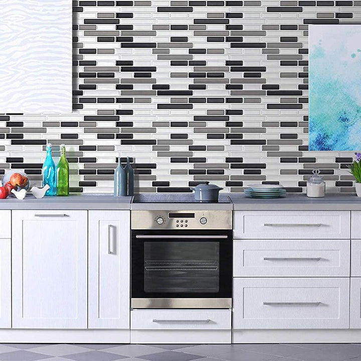 Lisslune | Peel & Stick Subway Tile Stain Resistant Plastic Rectangle Peel and Stick Tile 2-Pack