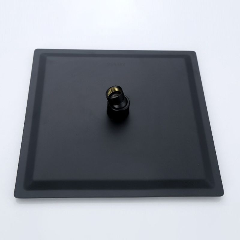 Lisslune | Black Square Fixed Shower Head Modern Style Wall Mounted Shower Head