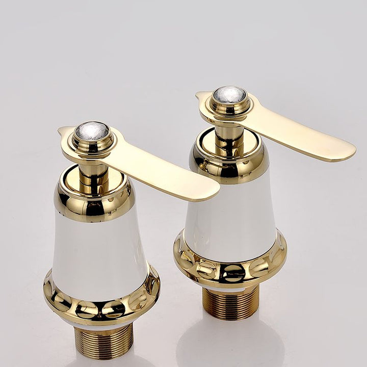 Lisslune | Glam Bathtub Faucet Trim Deck Mounted Lever Handle Swivel Spout Bathtub Faucet